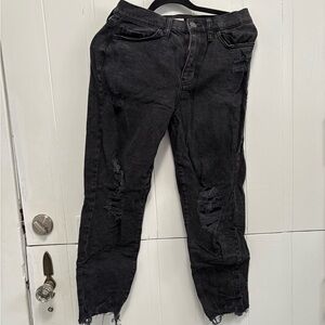 SO Black Distressed Boyfriend Jeans
